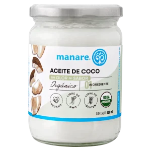 ACEITE DE COCO ORGANICO SIN OLOR Y SIN SABOR MANARE 500ML