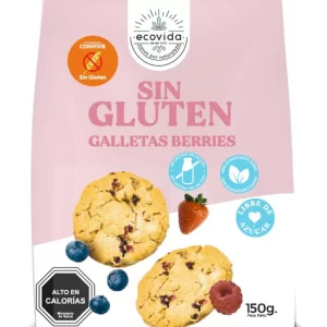 GALLETAS DE BERRIES SIN GLUTEN, AZUCAR, NI LACTOSA ECOVIDA (150 GR)