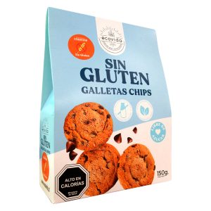 GALLETAS DE VAINILLA Y CHIPS SIN GLUTEN, AZÚCAR NI LACTOSA ECOVIDA (150 GR)