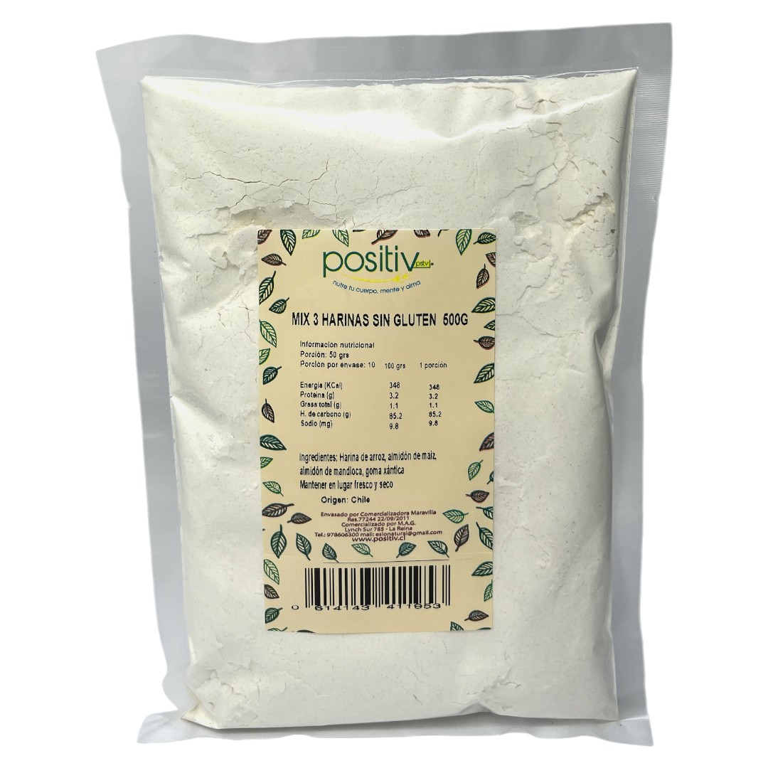 Mix 3 harinas sin gluten 500 grs