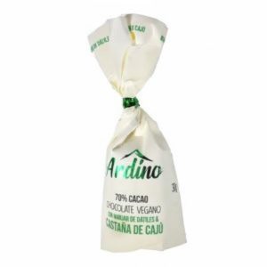 CHOCOTEJA VEGANA 70% CACAO CON CASTAÑA DE CAJU ANDINO 30GR