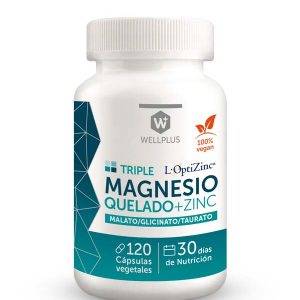 TRIPLE MAGNESIO QUELADO + ZINC WELLPLUS 120 CAPSULAS