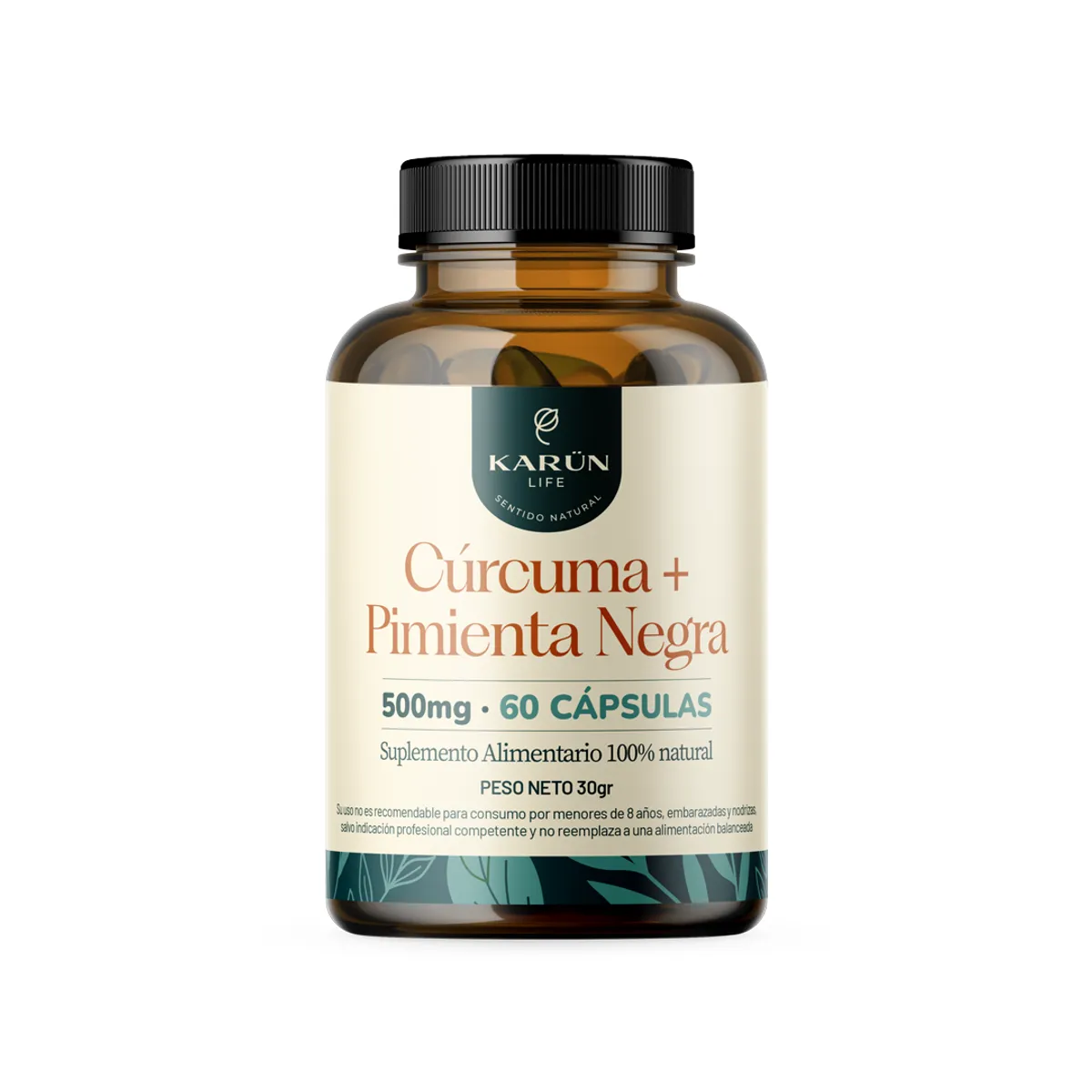 Curcuma + Pimienta Negra 500 Mg 90 Cápsulas